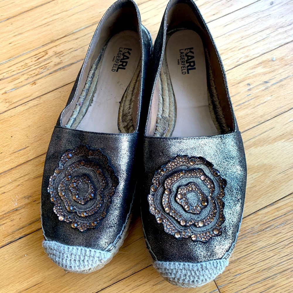 Karl Lagerfield Bronze Brown Espadrilles - Size 10